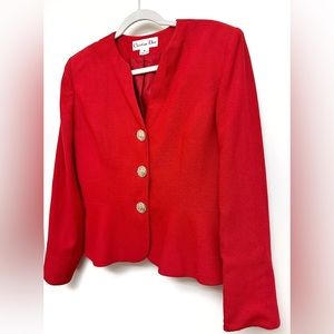 Dior Red Jackie Vintage Jacket